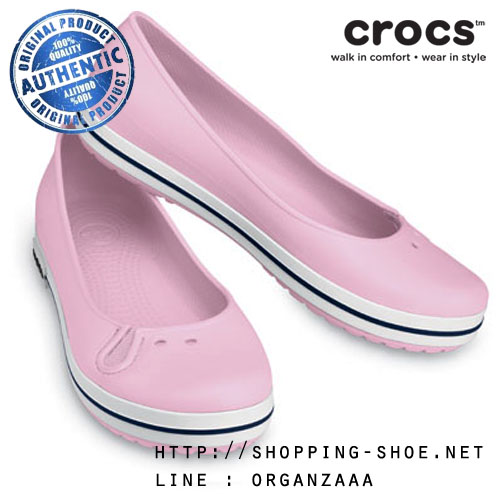 Women's Crocs Crocband Flat - Bubblegum (W8) ของแท้ Outlet ไทยและฮ่องกง