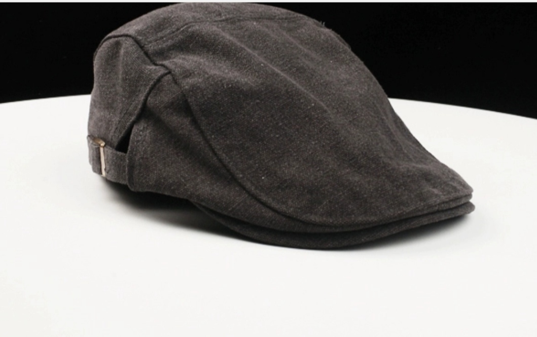 หมวกวินเทจ อังกฤษ หมวกแก๊ป สีล้วน (ดำ น้ำเงิน เขียว เทา น้ำตาล ) ฟรีไซส์ 56-58ซม
