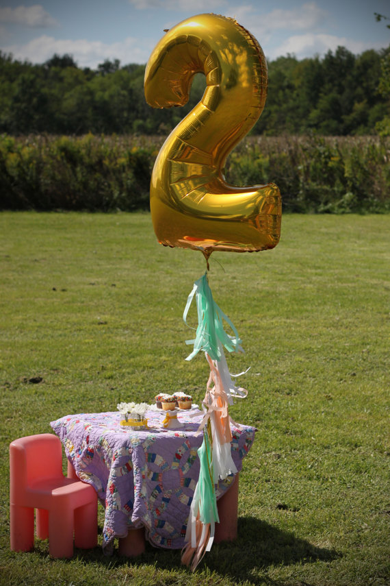 ลูกโป่งฟอยล์รูปตัวเลข 1 สีทอง ไซส์จัมโบ้ 40 นิ้ว - Number 1 Shape Foil Balloon Size 40" Gold Color