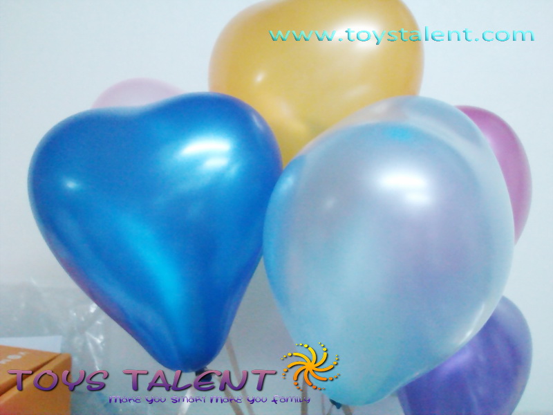 ลูกโป่งหัวใจ เนื้อเมททาลิก สีน้ำเงิน ไซส์ 6 นิ้ว แพ็คละ 10 ใบ