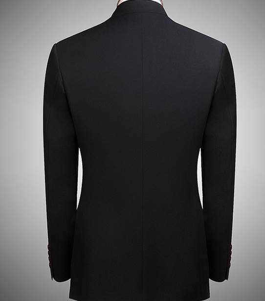 สีพิเศษ!!สูท คอจีนกระดุมดำ Size No.36 38 40 42 44 46 ดำมังกร