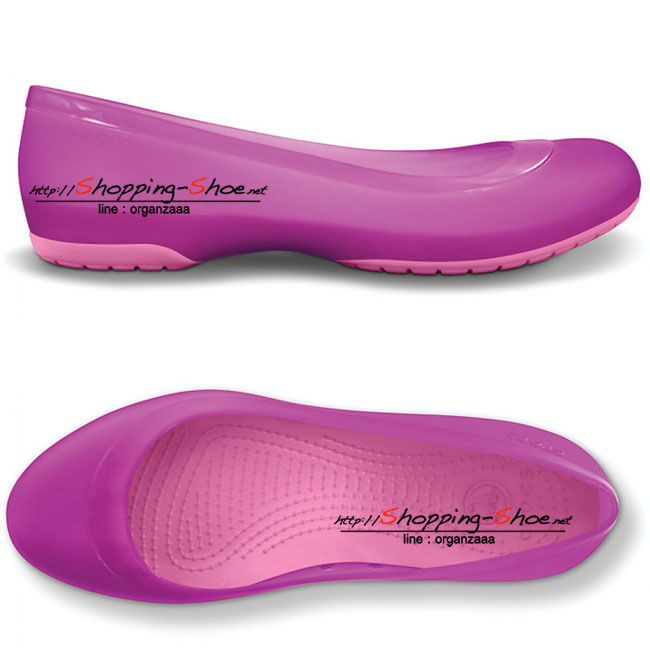 Women's Crocs Carlisa Flat - Viola / Pink Lemonade ของแท้ Outlet ไทยและอเมริกา