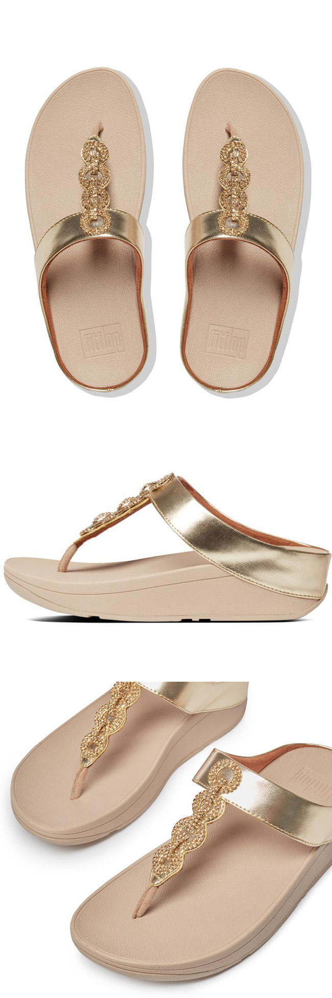 Fitflop Fino Sparkle Platino ของแท้ นำเข้าจาก USA และ UK