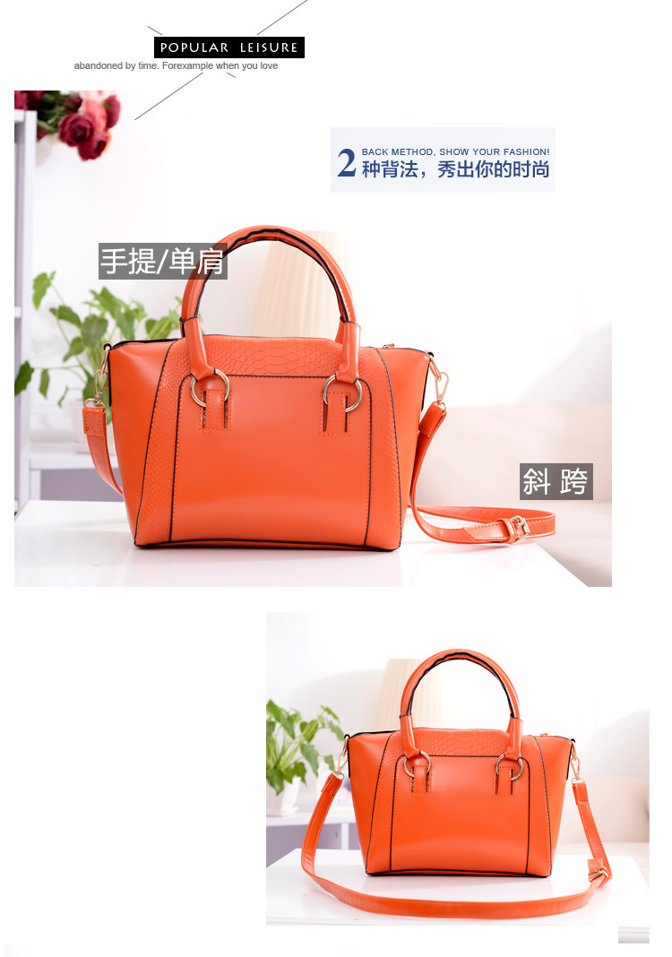 กระเป๋าแฟชั่น ดีไซน์สวยเรียบหรู สีส้ม คลาสสิค แบบยอดนิยม เหมาะกับทุกโอกาส สามารถถือและสะพายได้ทั้งสองแบบ ((โปรโมชั่นส่งฟรี))