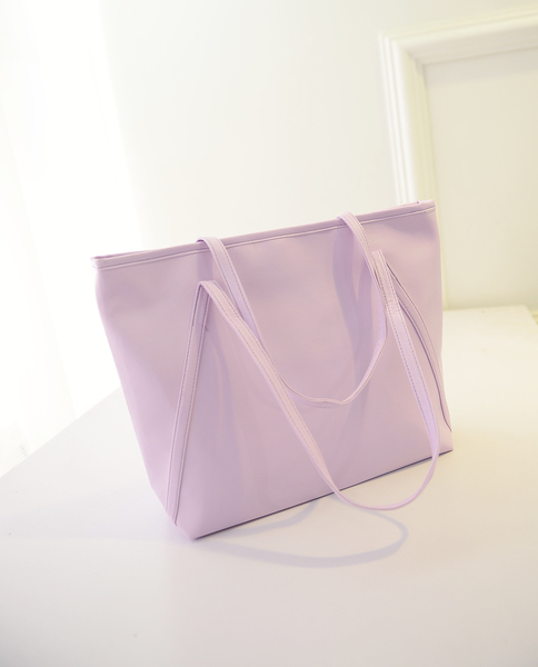 (หมดจ้า) กระเป๋าแฟชั่น สีม่วงพาสเทล สะพายไหล่ มีซิปเปิดปิด เรียบหรู ((โปรโมชั่นส่งฟรี))