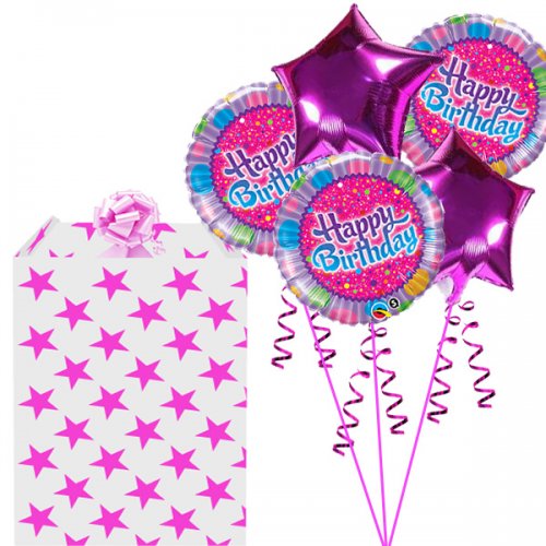 ลูกโป่งฟลอย์รูปดาว สีชมพู ไซส์ 24 นิ้ว - Star Shape Balloon Pink Color Size 24 " / Item No. TL-G003