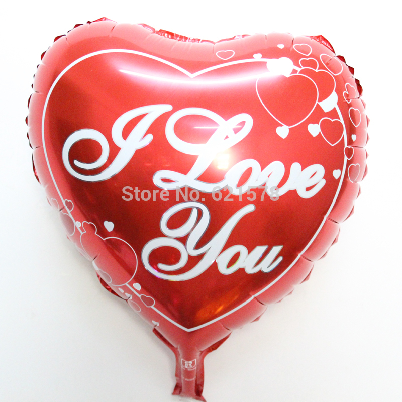 ลูกโป่งฟลอย์รูปหัวใจแดง พิมพ์ลาย I LOVE YOU ไซส์ 18 นิ้ว - I Love You Heart Red Shape Foil Balloon / Item No. TL-E011