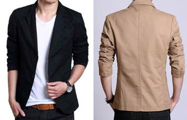 สูทผู้ชาย เสื้อสูทแฟชั่นชาย ใหญ่พิเศษ สลิมฟิต ติดกระเป๋า Size No.42-44 รอบอกนิ้ว ดำ