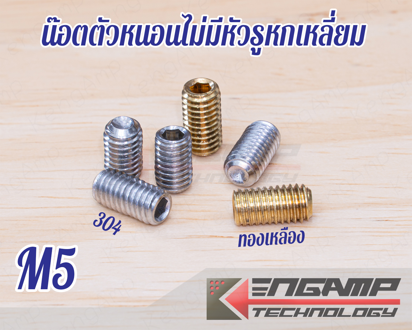 (มีตัวเลือก) [NUT] น๊อตหัวจม รูหกเหลี่ยม วัสดุทองเหลือง หรือ สแตนเลส 304