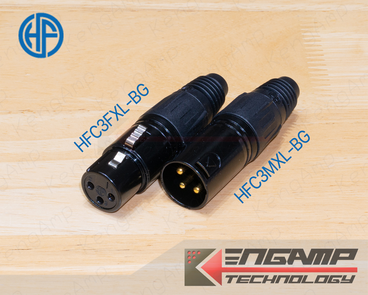 (มีตัวเลือก) [PJ] (1ตัว) Hongfeng HFC3MXL-BG หรือ HFC3FXL-BG XLR 3ขาชุบทอง ตัวผู้ หรือ เมีย สำหรับเข้าสาย 6mm