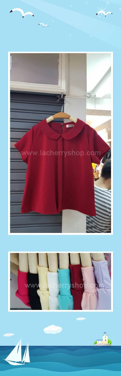 เสื้อแฟชั่น เสื้อทำงาน ผ้าฮานาโกะ สีเหลือง คอปกน่ารักๆ สินค้าคุณภาพ ราคาไม่แพง