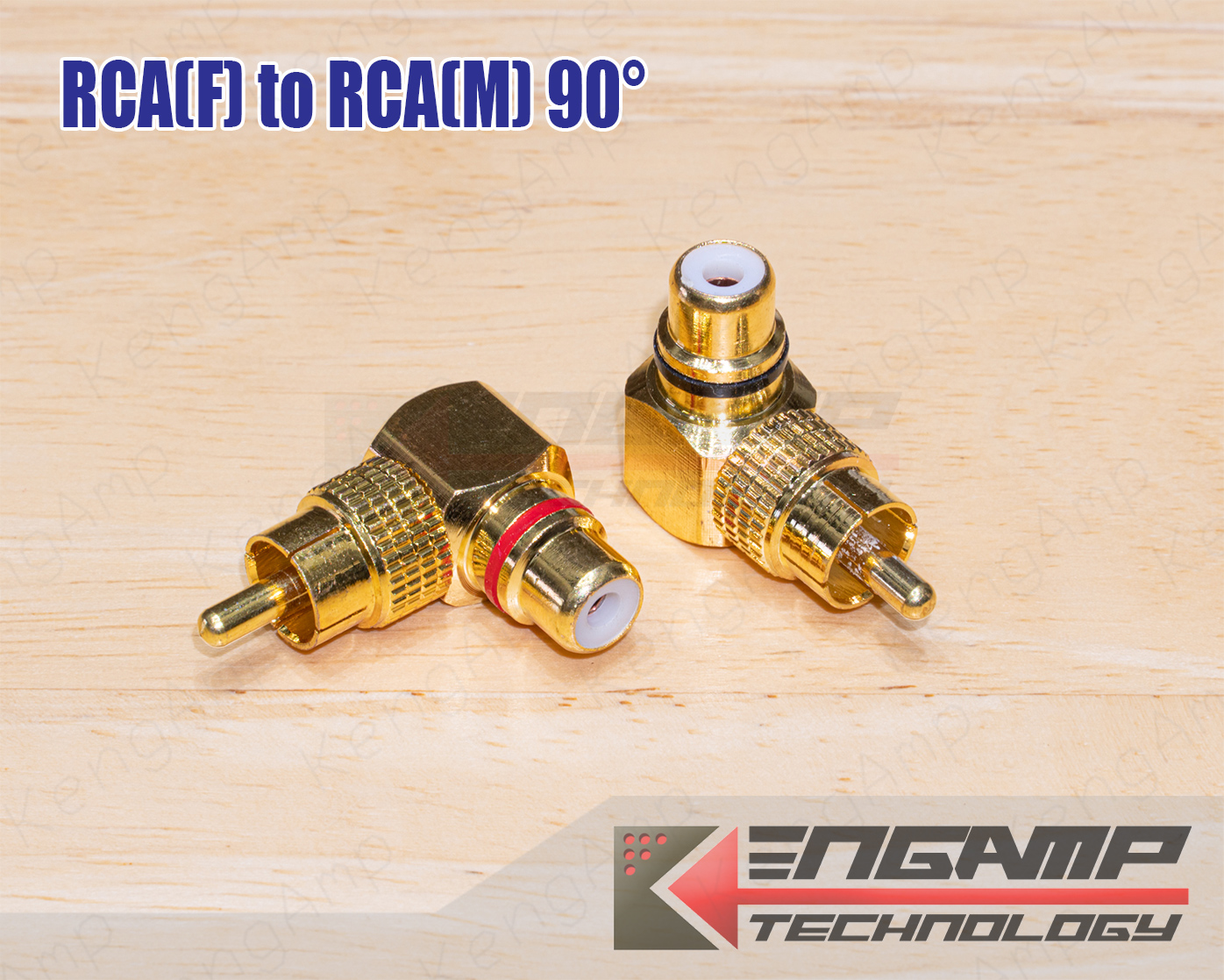 (1คู่) [PJ] RCA(F) <> RCA(M) 90° แจ๊คแปลง RCA ตรงเป็นงอ วัสดุทองแดงชุบทอง