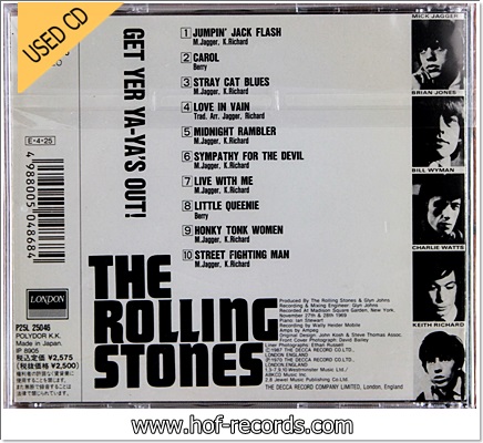 Rolling Stones - 'Get Yer Ya -Ya 's Out!' (JAPAN) Used Cd VG++