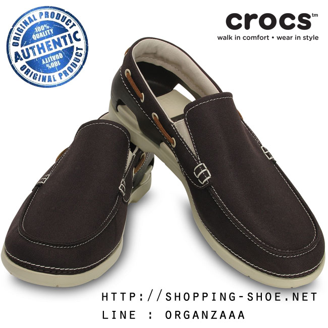 Crocs Beach Line Boat Slip On - Espresso / Stucco ของแท้ Outlet ไทยและอเมริกา