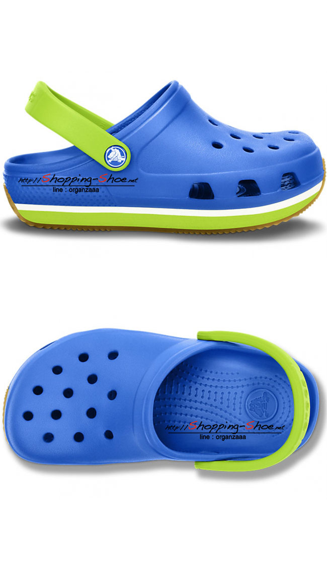 Crocs Retro Clog Kids - Sea Blue / Volt Green ของแท้ Outlet ไทยและอเมริกา