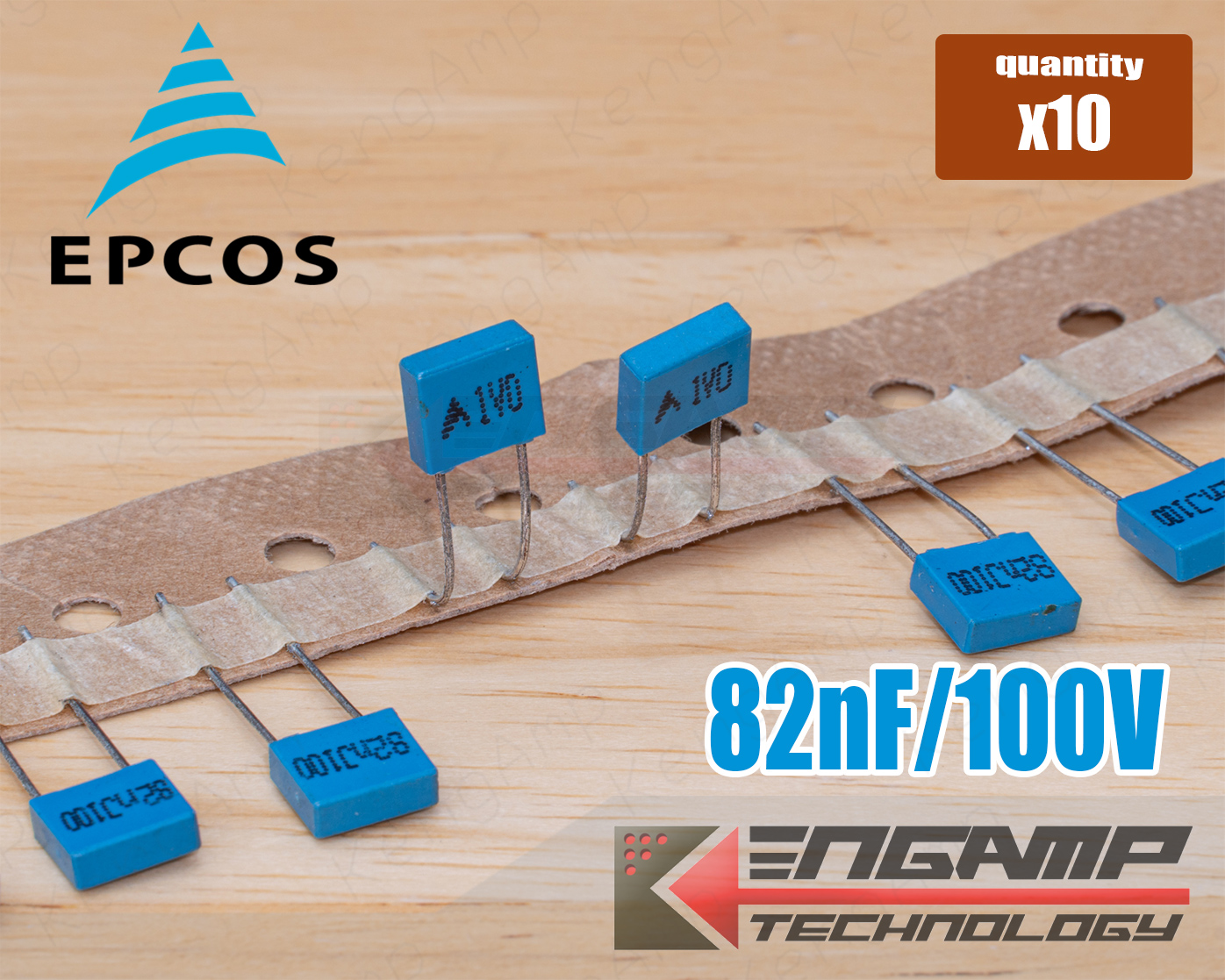 (10ตัว) [F-CAP] 82nF/100V 82nJ100V EPCOS 2.4x7.2xH6.5mm P=5mm