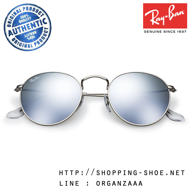 RayBan - RB3447 019/30 Round Metal Silver Flash Lens, 50 mm.