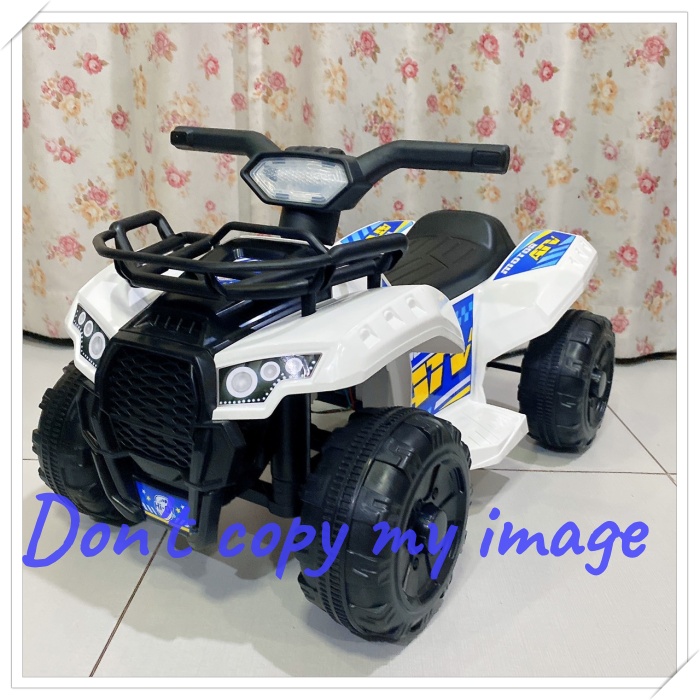 รถแบตเตอรี่ เอทีวี Motor ATV สีขาว รับน้ำหนักได้ 30 กิโลกรัม