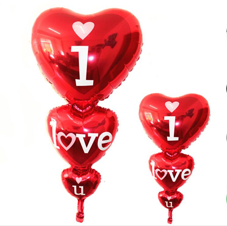 ลูกโป่งฟลอย์รูปหัวใจ สีแดง I LOVE YOU ต่อกัน-Love Series Heart Shape Foil Balloon / Item No.TL-E050