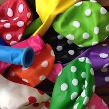 ลูกโป่งกลมพิมพ์ลายจุด Polka Dot ไซส์ 12 นิ้ว คละสี แพ็คละ 100 ใบ (Round Balloons 12" - Polka Dot Printing latex balloons)