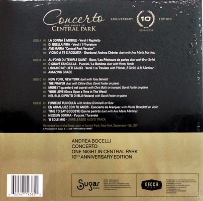 Andrea Bocelli - Concerto One Night In Central Park 2Lp N.
