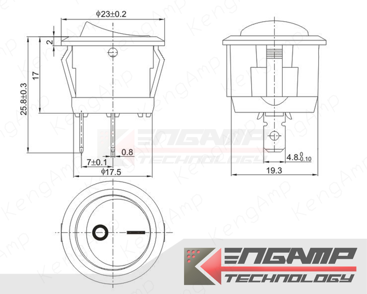 (1ตัว) KCD1-106-101N ZX 10(6)A 250Vac