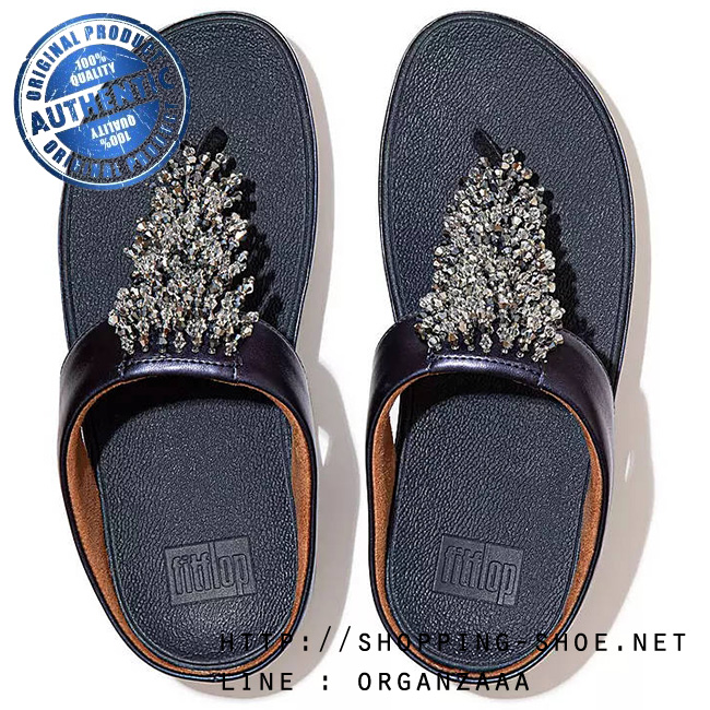 US8 - Fitflop Rumba Beaded Midnight Navy ของแท้ นำเข้าจาก USA และ UK