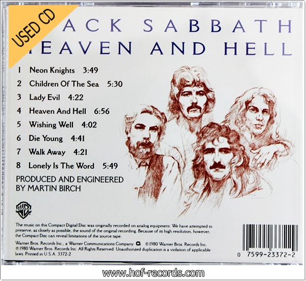Black Sabbath - Heaven And Hell (USA) Used Cd VG++