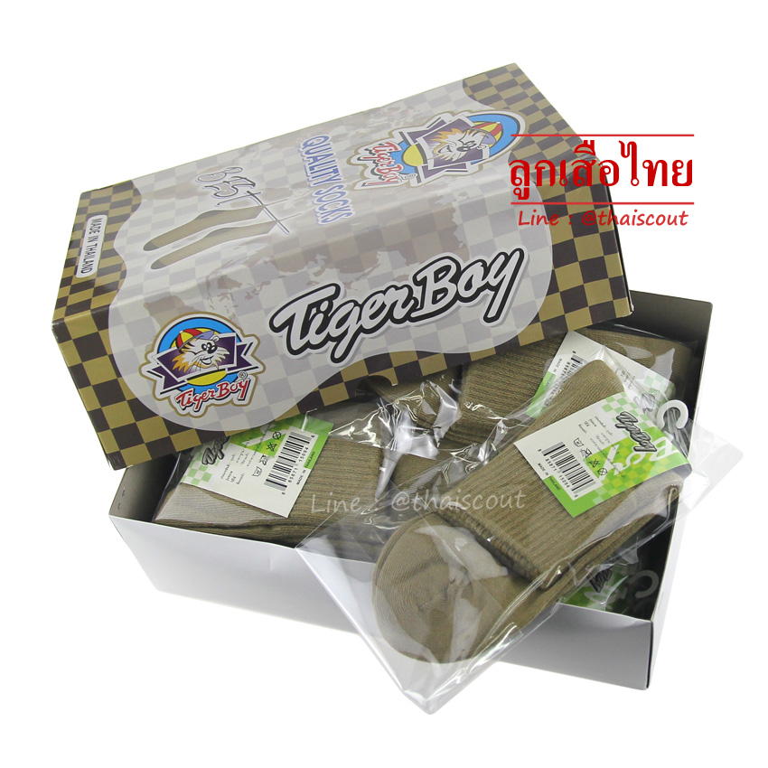 ถุงเท้า ลส.ข้อสั้น สีกากี Tigerboy