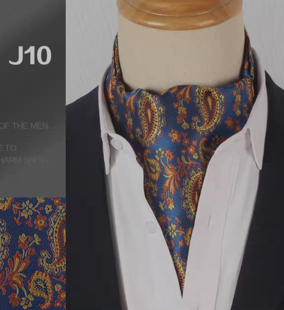 ผ้าผูกคอ ผ้าพันคอ ไทผูกคอ ไหมซาติน เล่นลาย คละแบบ สี ระบุรหัส