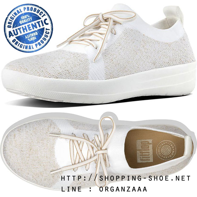Fitflop F-Sporty Uberknit Sneaker Metallic Gold / Urban White ของแท้ นำเข้าจาก USA และ UK