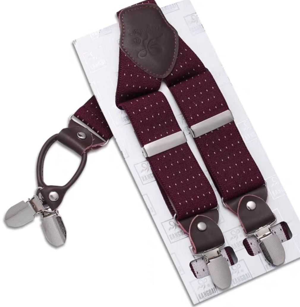 สายรัดกางเกงเอี๊ยม มาตรฐาน 4จุด หูคู่ ไม่เป็นสนิม แบบ Y กว้าง 3.5cm แบหูคู่ หนังแท้ สี น้ำเงิน น้ำตาล น้ำตาลแดง แดง ขาว เนื้อ ดำ เทา