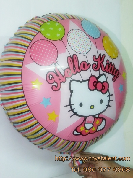 ลูกโป่งฟลอย์ Hello Kitty ลายลูกโป่งทรงกลม - Hello Kitty balloons Foil Round Balloon / Item No. TL-A102