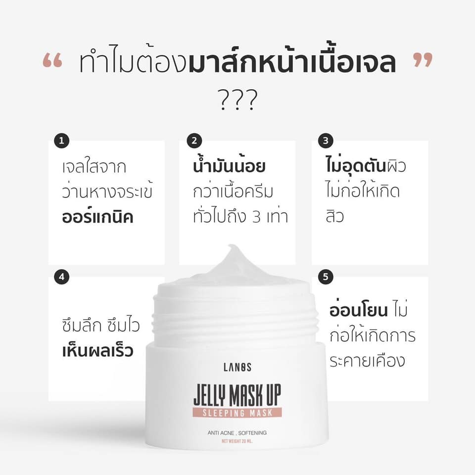 เจลลี่มาส์กอัพ Jelly Mask Up 20 กรัม Sleeping Mask LANOS แพกเกจใหม่ลล่าสุด