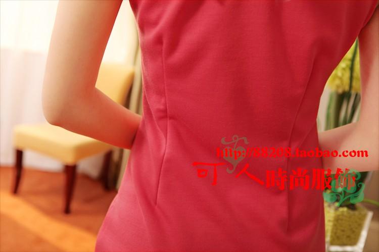 SALE//SALE (ส่งฟรี) ชุดเดรส สไตล์เกาหลี สีชมพูโรส คอปกสีขาว มีซิปด้านข้าง เข้ารูปทรงสวยมากค่ะ