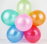 ลูกโป่งกลม เนื้อเมททัลลิก สีแดง ไซส์ 9 นิ้ว แพ็คละ 10 ใบ ( Round Balloons 9" - Metallic Red Color )