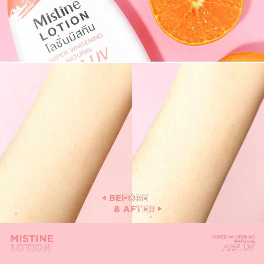 โลชั่น AHA โลชั่นมิสทิน ซุปเปอร์ไวท์เทนนิ่ง AHA Mistine Super Whitening Natural AHA UV Lotion 250 ml