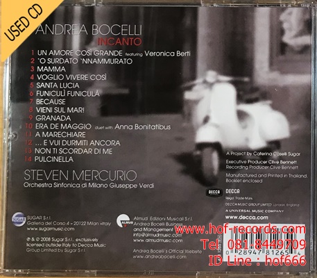 Andrea Bocelli - Incanto ( Thai ) Used CD 1 Dise VG++