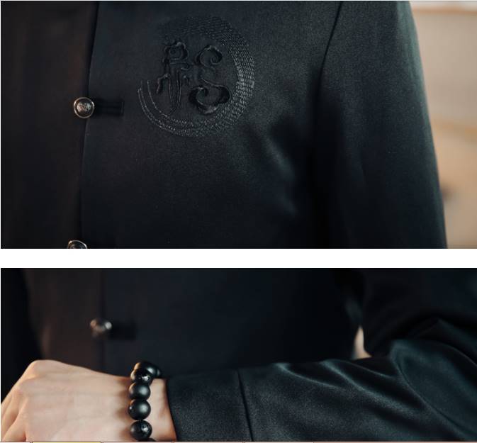 ชุดขาวคอจีน เสื้อขาว ชุดทำบุญ ผู้ชาย เท่ๆ แฟชั่น เสื้อ+กางเกง Size No.36 38 40 42 44 ดำ ขาว