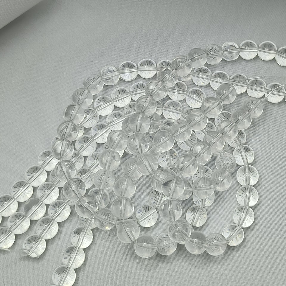 หินควอตซ์ใส หินฟื้นฟูพลัง - เป็นที่ยอมรับ งดงาม พละกำลัง ยาว 37 ซม. - 12 มิล (34 เม็ด)