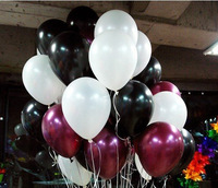 ลูกโป่งกลม เนื้อเมททาลิก สีแดงเข้ม ไซส์ 10 นิ้ว แพ็คละ 10 ใบ (Round Balloons Size 10" - Metallic Bergundy Color)