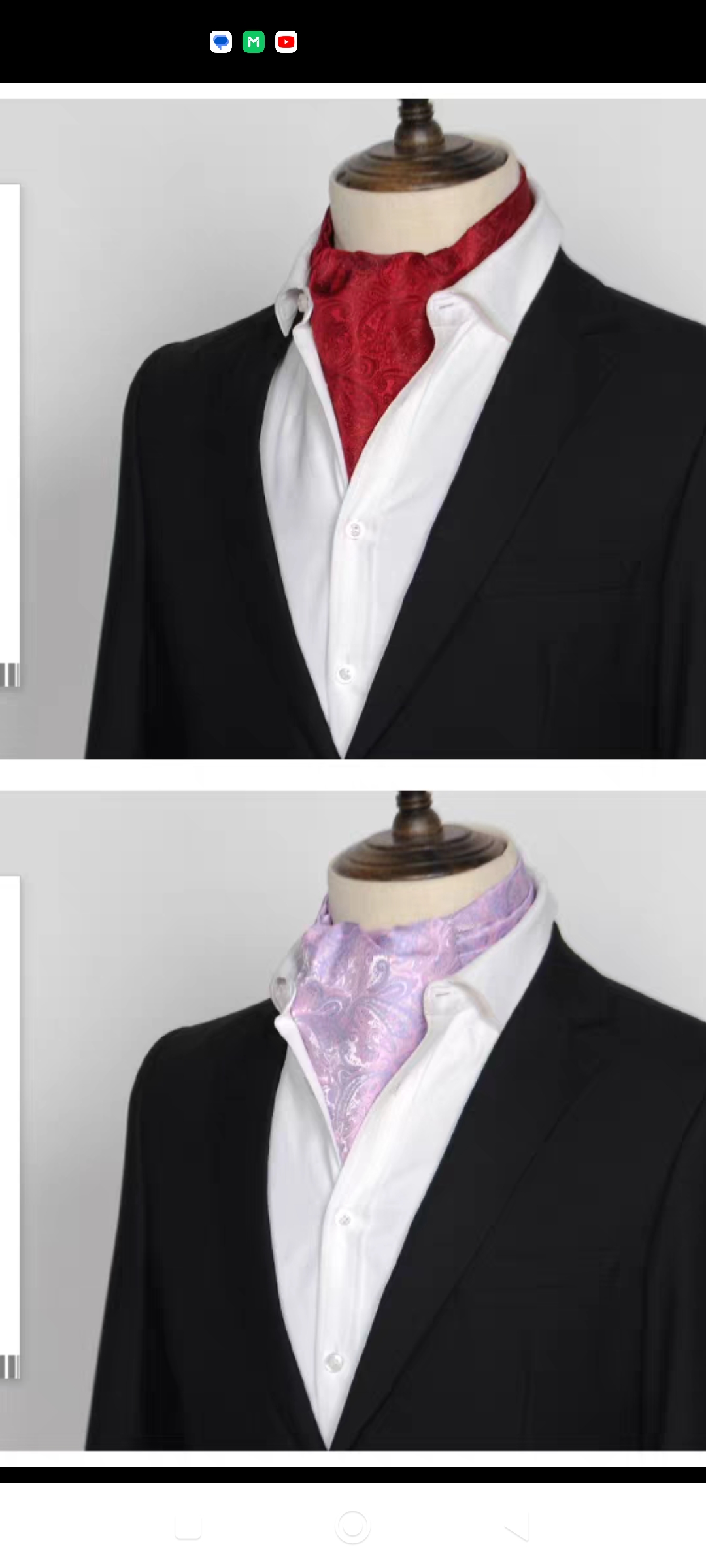 ผ้าผูกคอ ผ้าพันคอ ไทผูกคอ ไหมซาติน เล่นลาย คละแบบ สี ระบุรหัส