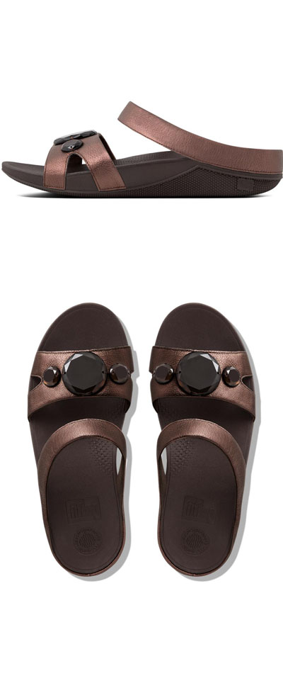 Fitflop Luna Pop Slide Bronze ของแท้ นำเข้าจาก USA และ UK