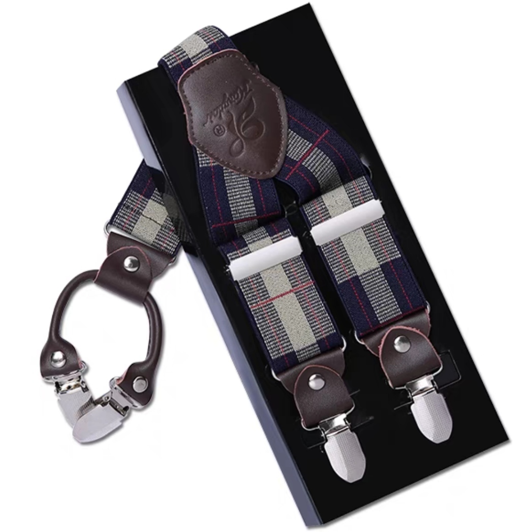 สายรัดกางเกงเอี๊ยม มาตรฐาน 4จุด หูคู่ ไม่เป็นสนิม แบบ Y กว้าง 3.5cm แบหูคู่ หนังแท้ สี น้ำเงิน น้ำตาล น้ำตาลแดง แดง ขาว เนื้อ ดำ เทา