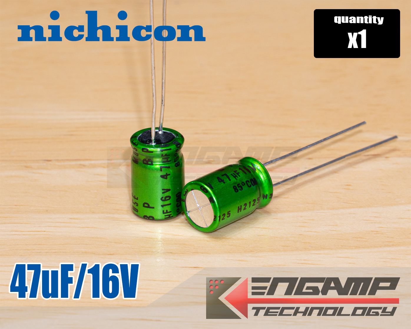 (1ตัว) [E-CAP] 47uF/16V B.P 85 C Nichicon MUSE 8x11.5mm P=3.5mm
