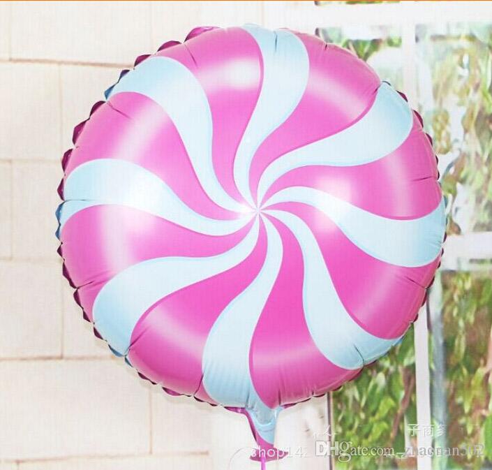 ลูกโป่งฟลอย์ทรงกลม ลายลูกกวาด มีหลายสีกรุณาระบุ ไซส์ 18 นิ้ว - Candy Round Shape Foil Balloon / Item No. TL-G022