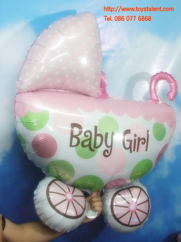 บอลลูนฟอลย์ รถเข็นเด็กผู้หญิง ไซส์ใหญ่ - Baby Girl Cart Foil Balloon / Item No. TL-C026