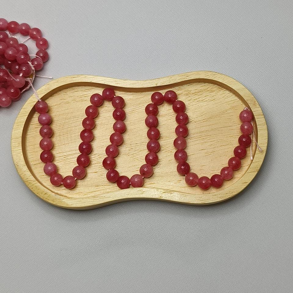 หินสตอเบอรี่ควอตซ์ หินรักแท้ เสริมพลังรัก มีความสุข ฟื้นฟูความเหนื่อยล้า ยาว 37 ซม. 6 มิล (63 เม็ด)