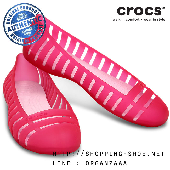 W6 : Women's Crocs Adrina Flat II - Candy Pink/Bubblegum ของแท้ Outlet ไทยและฮ่องกง