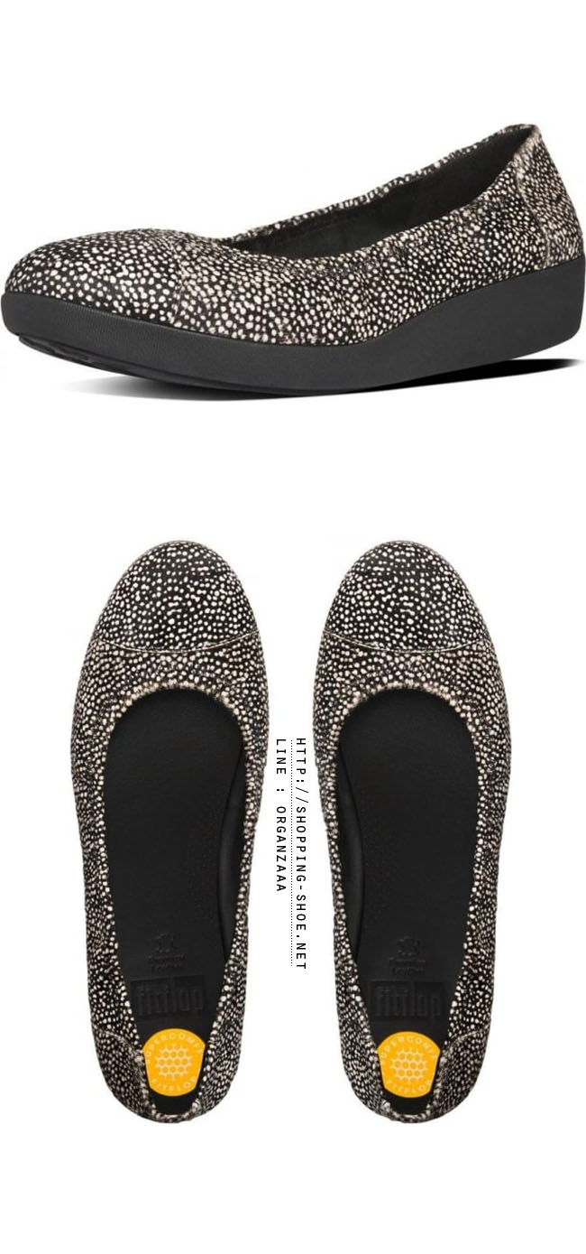 Fitflop F-Pop Ballerina Black Mix Pony Effect ของแท้ นำเข้าจาก USA และ UK